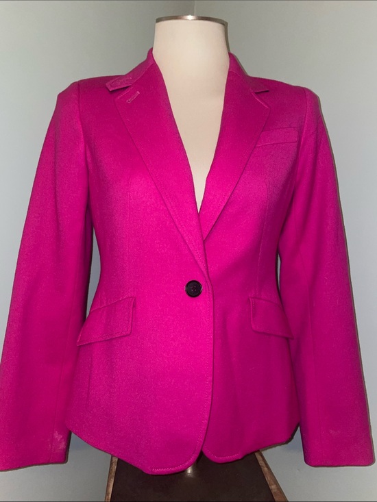 Talbots Jackets & Blazers - Barbie Pink 99%Wool 1 Button Lined Blazer. Size 4.